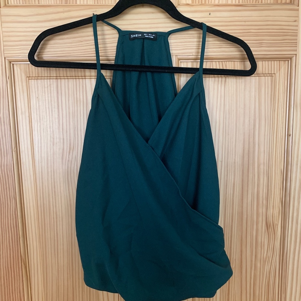 Green flowy top